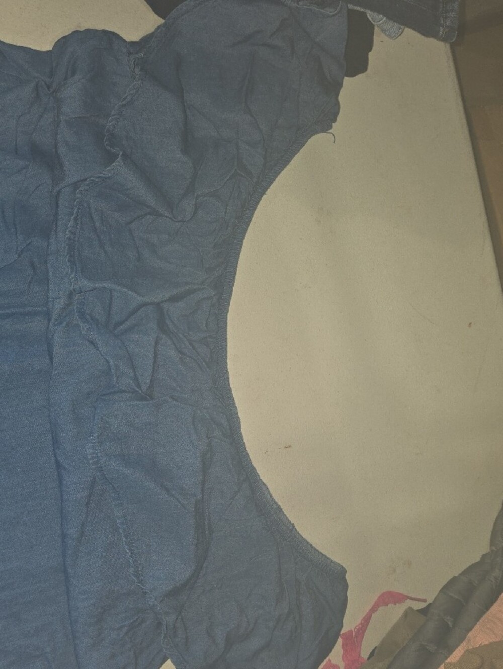 Altar'd State Indigo Off-Shoulder Ruffle Top - Picture 3 of 3